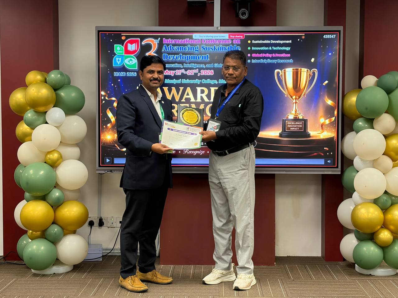 Dr. Haridas Rathod recipient of  Life time Achievement Awards